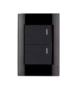 Conjunto armado c/Tapa Civil 2 Puntos 1/2 Teclon Negro Kalop