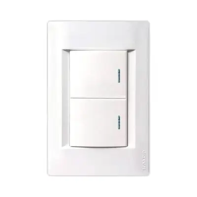 Llave de luz armada Kalop Línea Civil 2 puntos 1/2 teclón