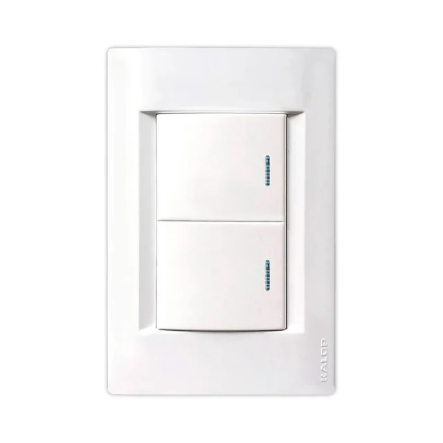 Llave de luz armada Kalop Línea Civil 2 puntos 1/2 teclón