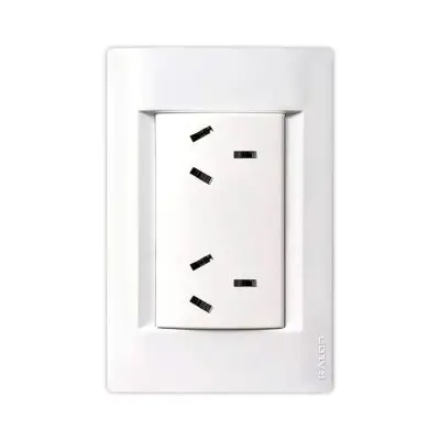 Llave de luz armada Kalop Línea Civil 2 tomas 3 pernos chatos