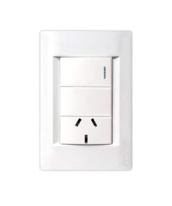 Conjunto armado c/Tapa Civil 1 Punto y Toma 3 Pernos Chatos Blanco Kalop