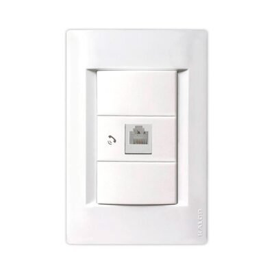Conjunto armado c/Tapa Civil 1 Toma Telefono Blanco Kalop