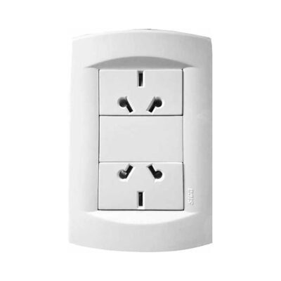 Llave de luz Armada 2 Tomas Binorma Sica Life blanco