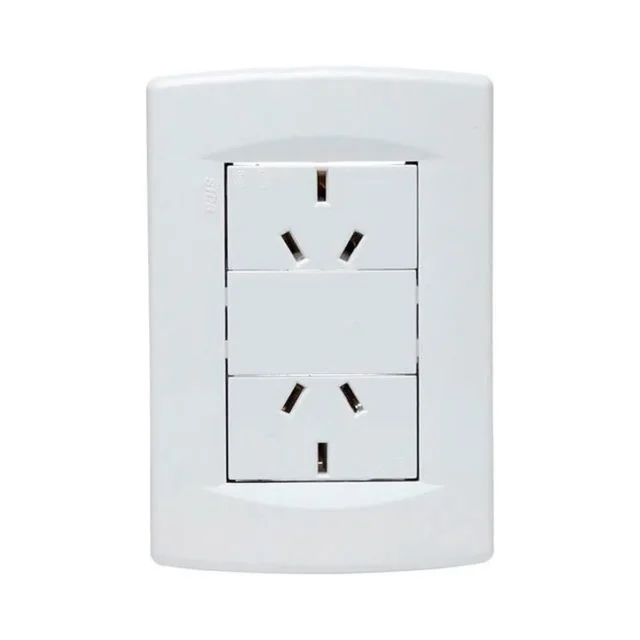 Llave de luz Armada 2 Tomas Sica Life blanco