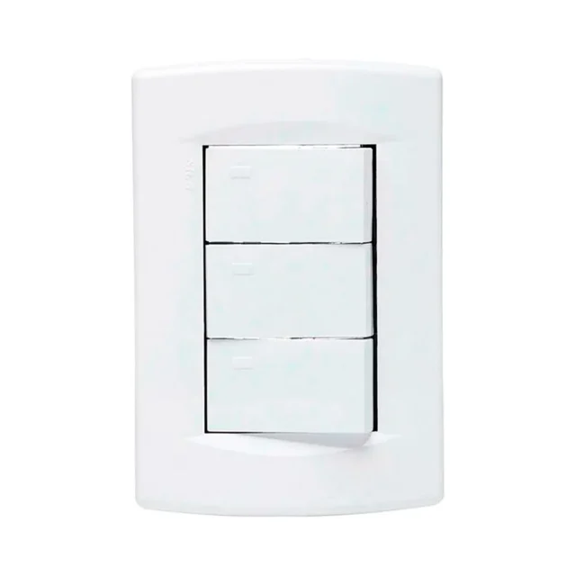 Llave de luz Armada 3 Puntos Sica Life blanco