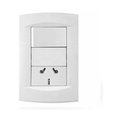 Llave de luz Armada 1 Punto y 1 Toma Binorma Sica Life blanco