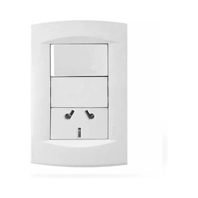 Llave de luz Armada 1 Punto y 1 Toma Binorma Sica Life blanco
