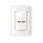 Conjunto Armado 1 Toma Doble USB Blanco Civil Kalop