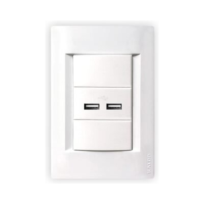 Conjunto Armado 1 Toma Doble USB Blanco Civil Kalop