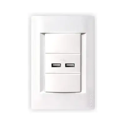 Conjunto Armado 1 Toma Doble USB Blanco Civil Kalop