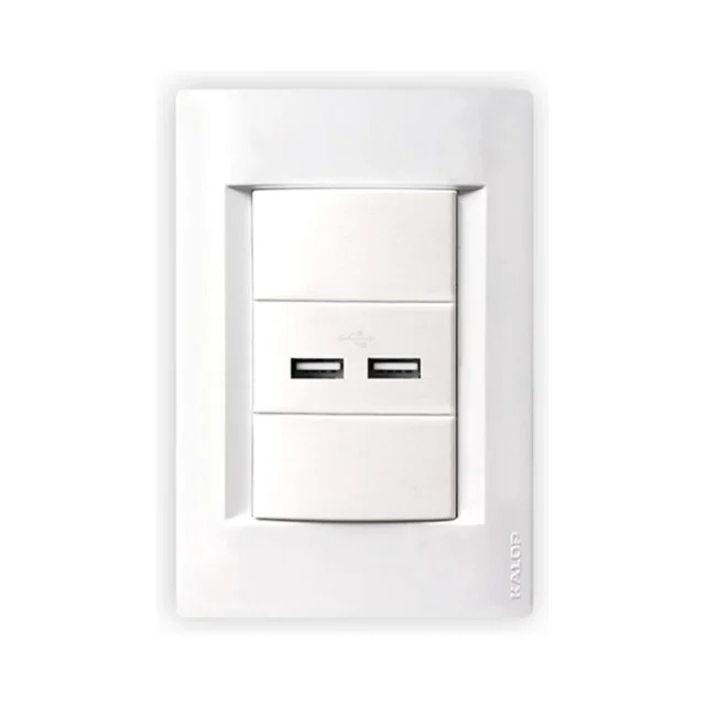 Conjunto Armado 1 Toma Doble USB Blanco Civil Kalop