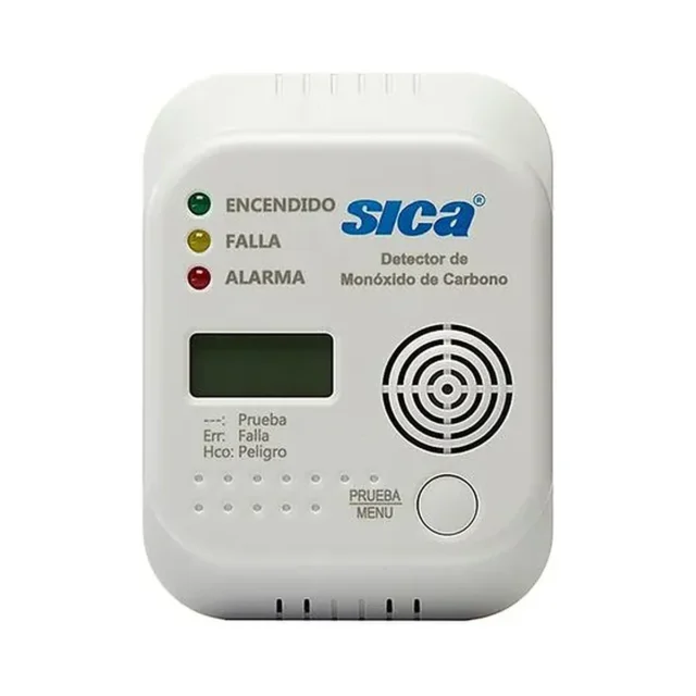 Detector de Monoxido de Carbono a Pilas con Pantalla Sica