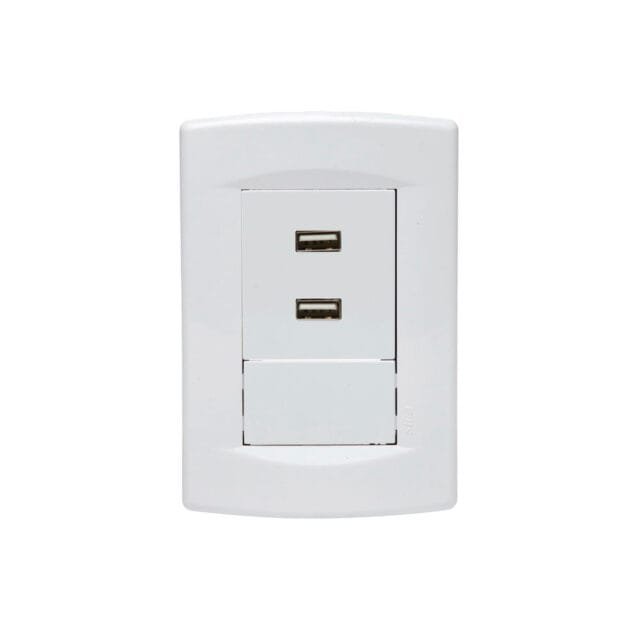 Toma Doble USB Blanco Life Blanco Sica