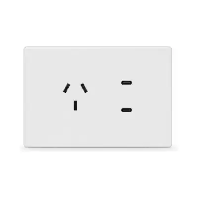 Tomacorriente + 2 USB-C Milan/Mónaco Macroled