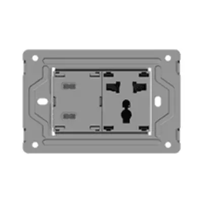 TOMACORRIENTE MULTINORMA CON DOS USB-C MONACO MACROLED, AC 250V, 10A MAX. BASTIDOR METALICO, SIN FRENTE