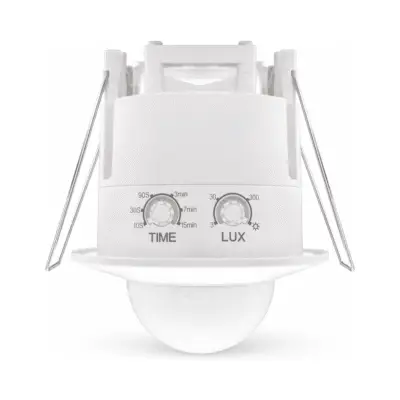 SENSOR DE MOV EMBUTIDO BLANCO MACROLED AC220-240V 1200W MAX, 12M DE ALCANCE, 360º,IP20