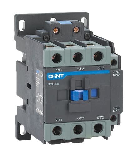 CONTACTOR CHINT NXC-65 - In:65A - 3-POLOS + Aux: 1NA+1NC - Bob: 220VCA