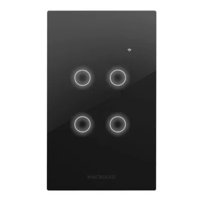Tecla Roma Smart Negro 4 Canales con capacitor Macroled(1)