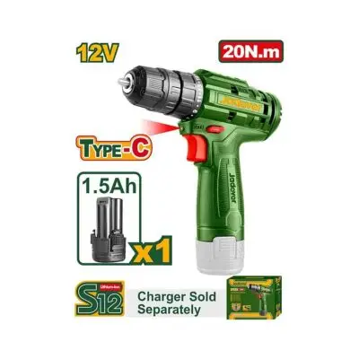 Jadever TALADRO INALÁMBRICO 750 RPM - VOLTAJE: 12V - MÁX. PAR: 20NM - PORTABROCAS: 0,8 - 10MM - AJUSTES DE P