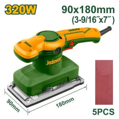 Jadever LIJADORA ORBITAL, 220-240V~50/60Hz, POTENCIA 320W, INCLUYE 5 PIEZAS DE PAPEL LIJA