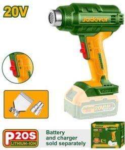 Jadever PISTOLA DE CALOR INALÁMBRICA - VOLTAJE: 20V - TEMPERATURA: 300/550°C - FLUJO DE AIRE: 100/200 L/MIN