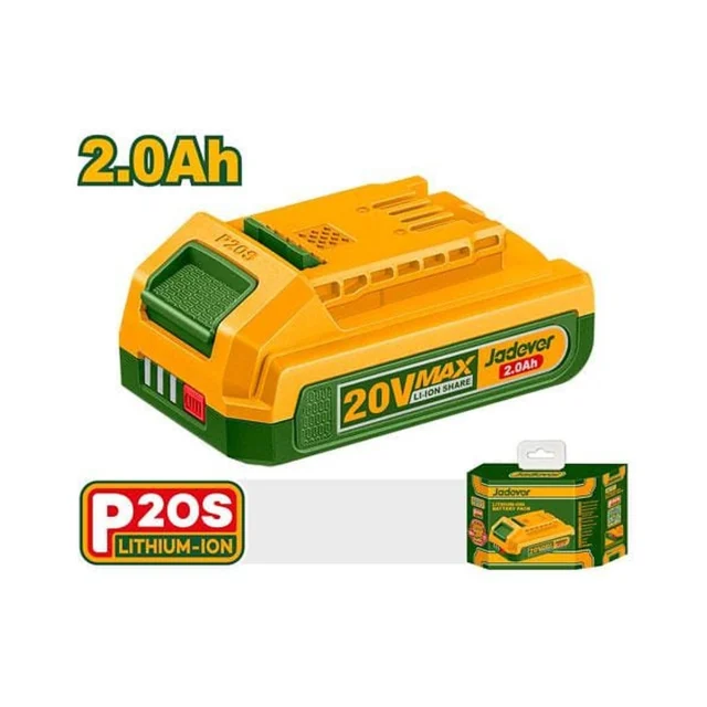 Jadever Baterías De Li-Ion 2,0 Ah - Voltaje: 20V - Indicador Led De Energía De La Batería