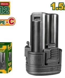 Jadever Batería Li-Ion De 1,5 Ah - Voltaje: 12V - Puerto De Carga: Usb Tipo C - Batería Apta Para Herramient