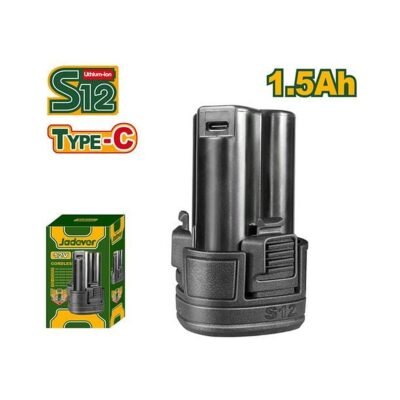 Jadever Batería Li-Ion De 1,5 Ah - Voltaje: 12V - Puerto De Carga: Usb Tipo C - Batería Apta Para Herramient