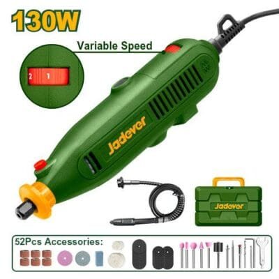 Jadever MINI TORNO 130W - VOLTAJE: 220-240VCA 50/60HZ - VELOCIDAD SIN CARGA: 8000 - 35000RPM - TAMAÑO DE LA