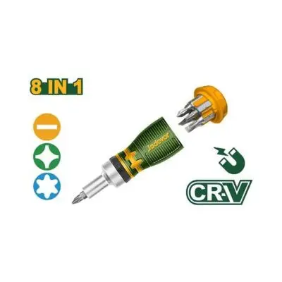 Jadever Kit De Destornillador Cricket 8 En 1 - Acero CR-V - 1 Mango Cricket + 7 Puntas De Destornillador De
