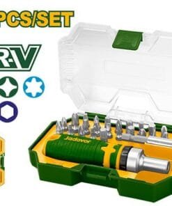 Jadever KIT DE PUNTAS DE DESTORNILLADOR DE 28 PIEZAS - ACERO CR-V - 26 PUNTAS DE 1/4'' X 25MM: 5 SL + 5 PH +