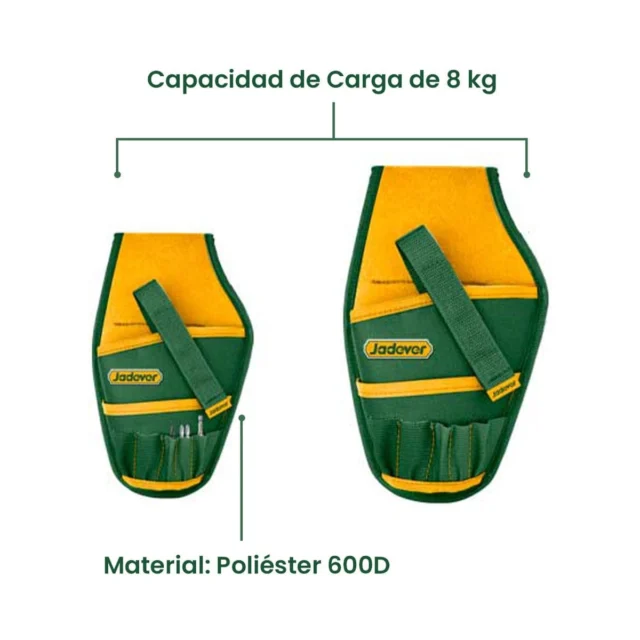 Jadever Cartuchera Para Taladro (L X A) 250 × 150mm - Poliéster - Carga Máxima 8Kg - 1 Bolsillo Para Taladro