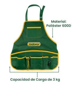 Jadever Delantal Porta Herramientas (L X A) 52 X 55Cm - Poliéster - Carga Máxima: 3Kg