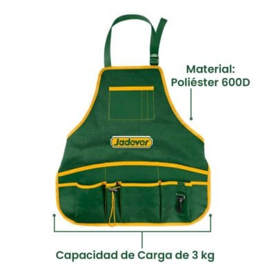 Jadever Delantal Porta Herramientas (L X A) 52 X 55Cm - Poliéster - Carga Máxima: 3Kg