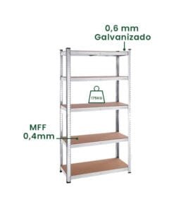 Jadever Estantes De Almacenamiento Ajustables: 5 Niveles - 900 X 400 X 1800mm - Capacidad De Cada Estante 17