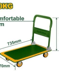 Jadever Carretilla De Plataforma Plegable - Capacidad: 150Kgs - Tamaño Extendido: 735 X 470 X 830mm