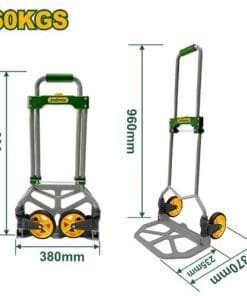 Jadever Carro De Mano Plegable - Cilindro De Acero Y Base De Acero - Capacidad 60Kg