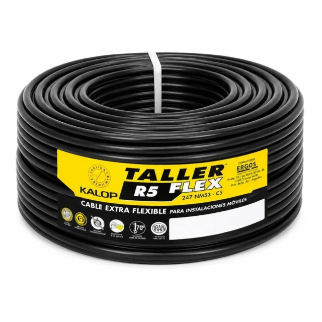 Cable Taller 5x10mm x Metro Negro Argenplas